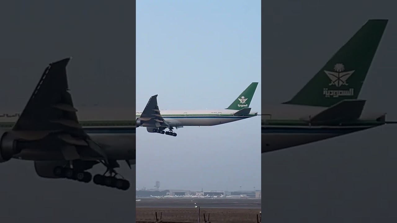 Saudi Boeing 777 Retro Livery Landing | Stunning Touchdown in 4K