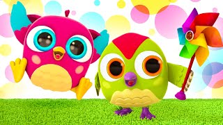 Nuevos Dibujos Dos Para Niños. Aprendemos Colores Con El Búho Hophop.