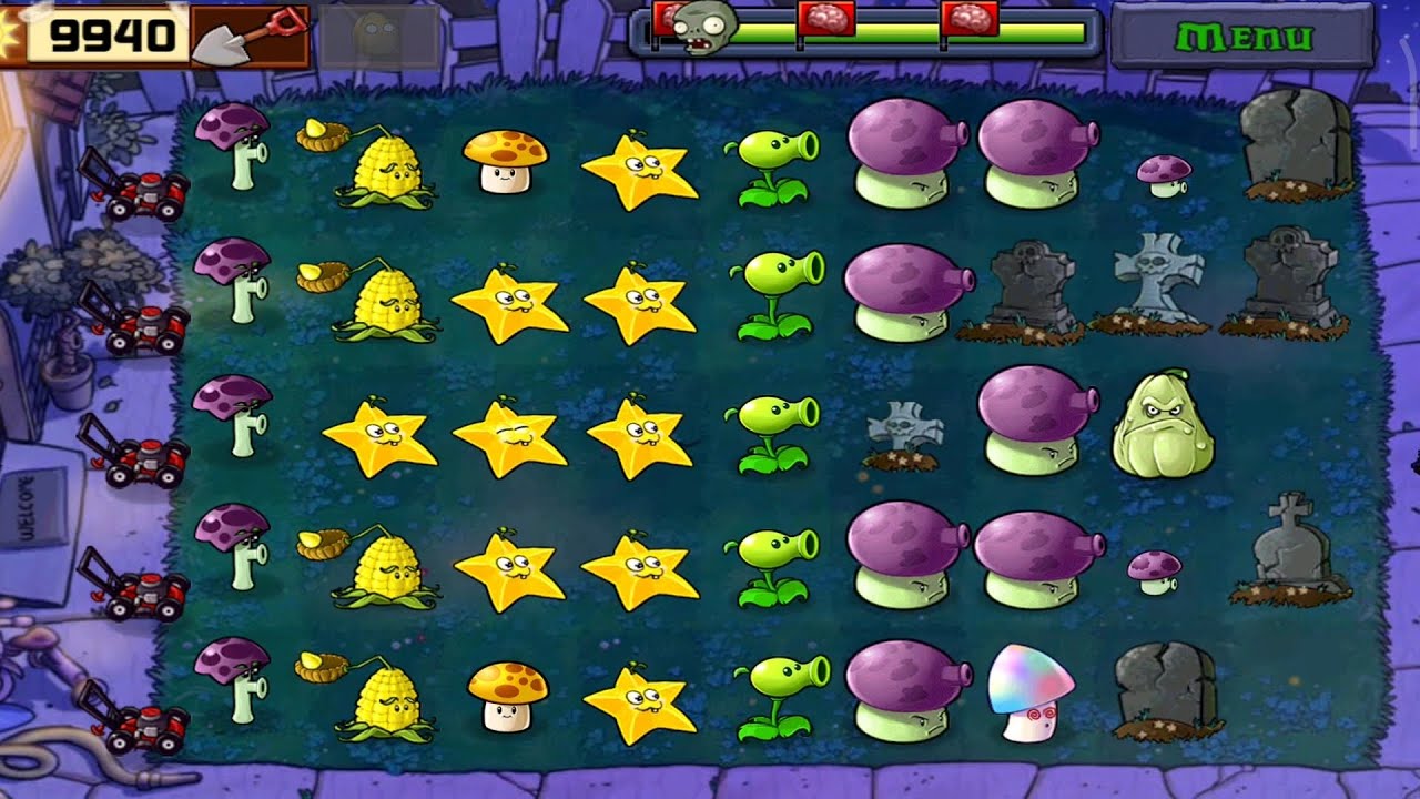 Adventure Night level 4 gameplay in Plants vs Zombies full HD video ...