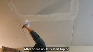 HOW TO HANG DRYWALL ON CEILING/DRYWALL TIPS INSTALLATION/DIY @mrideastv8563
