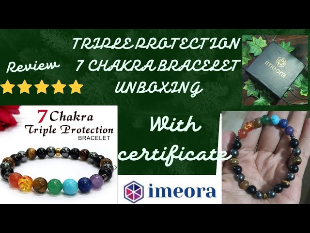 Certified 7 Chakra Triple Protection 8mm Natural Stone Bracelet– Imeora