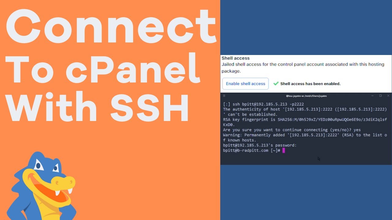 How To Connect To Your Server With Ssh - Hostgator Tutorial - Youtube
