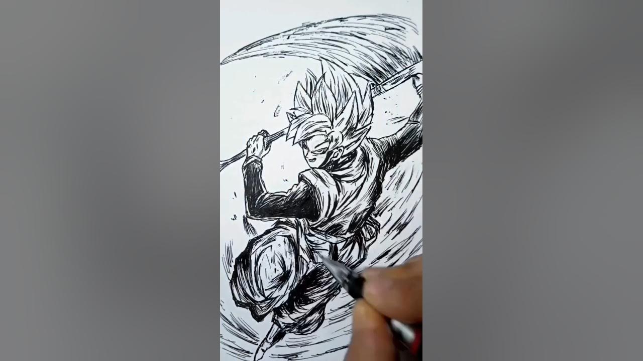 Speed drawing StickMan Son Goku ✨#shorts #anime #drawing #DRAGON