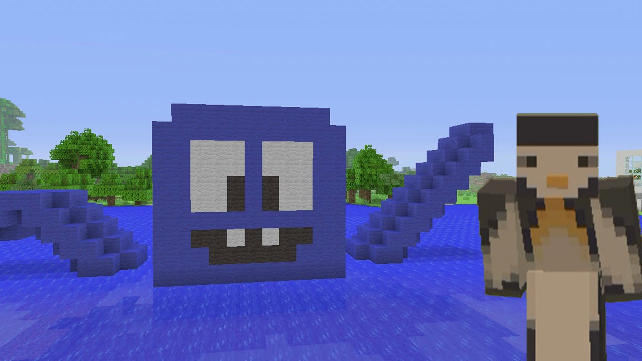 blue wool, squid, how to build an octopus on minecraft, octopus, sonicboom7...