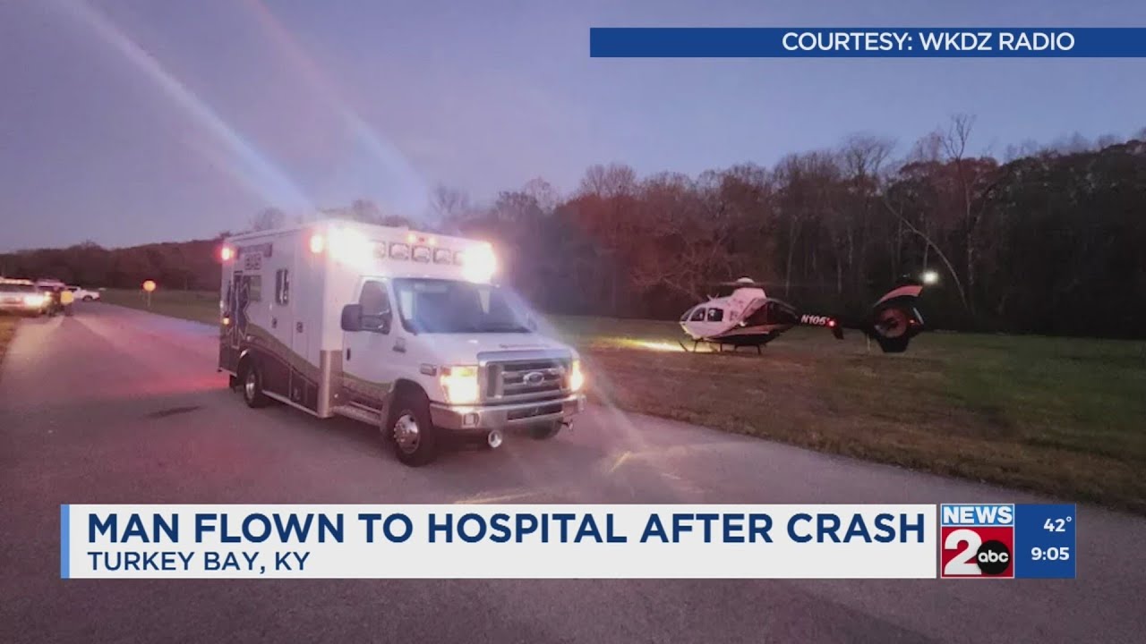 Man flown to hospital after crash in Turkey Bay, KY - YouTube