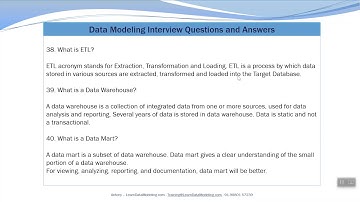 What is ETL? What is DataWarehouse ? What is Data Mart? - Data Modeling Interview Questions & Answer