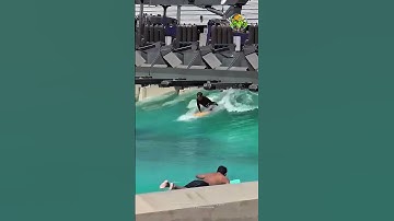 Process of Creating Water Waves in a Swimming Pool Using a Wave Maker Machine