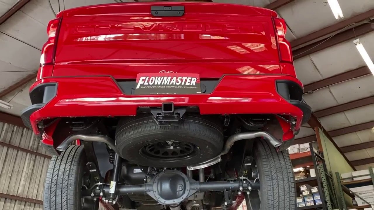 2020 Chevy Silverado: Flowmaster Super 44 muffler install - YouTube