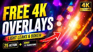 4K Light Leaks & Bokeh Video Overlays | Free Motion Graphics Pack screenshot 1