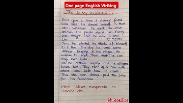 English Writing one page  l English Story l How to improve English Writing