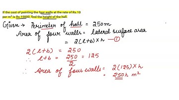 The floor of a rectangular hall has a perimeter 250 m. If the cost of painting...