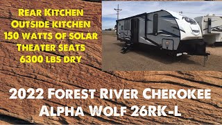 2022 Forest River Cherokee Alpha Wolf 26RK-L Rear Kitchen Travel Trailer