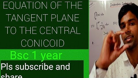 Equation of the tangent plane to the central conicoid| Bsc 1 year| Advanced Analytical Geometry|