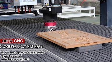 CNC router with C axis and Duo Aggregate for wood engraving
