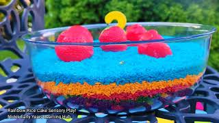 Rainbow Rice Cake Sensory Play/Nick's Early Years Learning Hub