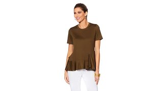 DG2 by Diane Gilman Asymmetric RuffleHem Top