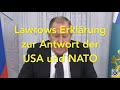 Erklärung des russischen Außenministers Lawrow zum Antwortschreiben der USA und NATO