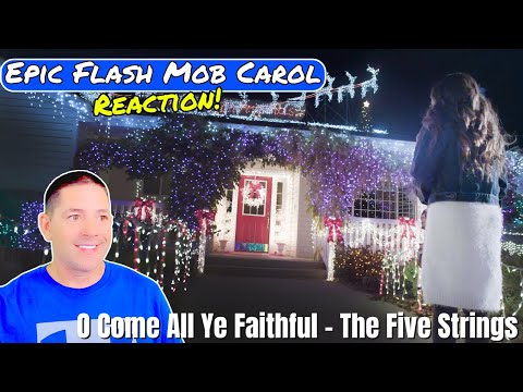 EPIC flash mob - the five strings | first time reaction!