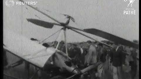 TRANSPORT: Gyroplane crash lands (1928)
