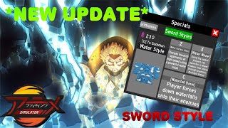 *New Update* Sword style in Anime Fighting Simulator | Thunder and Water style showcase