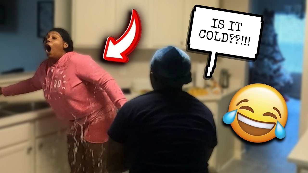 DUMPING A BUCKET OF DIRTY MOP WATER ON WIFE TO SEE HER REACTION! YouTube