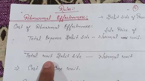 process account (rules for abnormal loss and abnormal effectiveness )....Notes 2.
