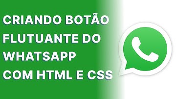 Como fazer botão flutuante do Whatsapp rápido e fácil com HTML e CSS.