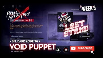 Dark Zone Battle Frontline S4 Void Puppey 4 Sinner Last Stand Path To Nowhere (Week 5)