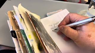 journaling on the plane
Hi everyone,
I only managed to do a small bit of journaling on the plane home because the guy next to me kept asking questions!
What am I doing?
Am I a vlogger?
Do I have a YouTube channel?
What is that book? (My journal!)
In the end I gave up and sat and chatted to him & his Balinese wife :-)
I had a fantastic journaling retreat, I have so much to show you. I will put the videos up soon
I couldn’t upload them in Bali, the wifi was only average & allowed me to log in and browse but no uploading!
Question: do I do one long video or a few smaller ones? Please leave a comment down below.
Hugs
Di x journaling on the plane