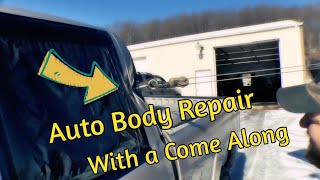 Auto Body Repair Using a Come Along