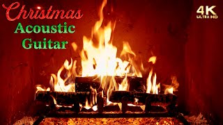 Festive Christmas Fireplace w/ Acoustic Guitar Christmas Music