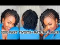 How to Do Two Strand Twists on 4C Hair | Easy Flat Twists Updo Tutorial for Natural Hair | Side Part