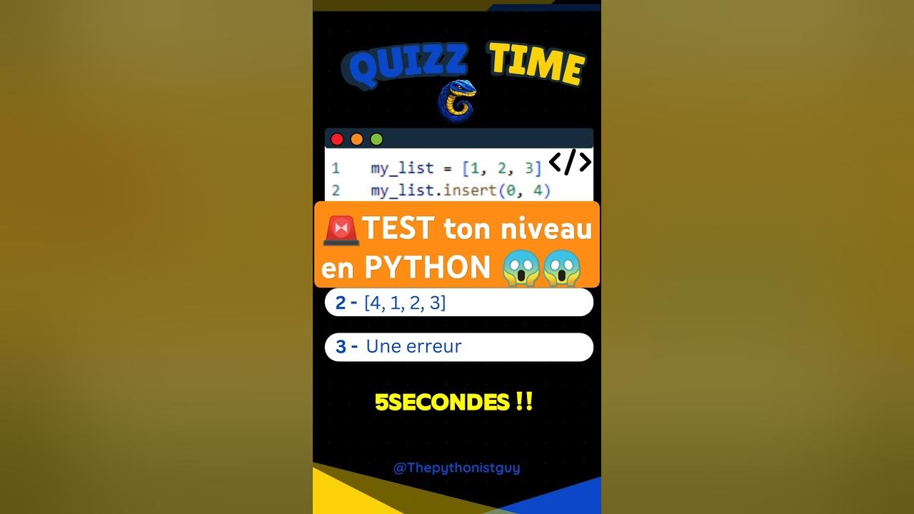 🚨Test ton NIVEAU en PYTHON | Apprendre Python français 💪 #python # ...