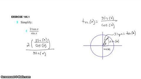 IB SL Math Topic 3 3 1 2 Simplyfing with Definition of Tangent