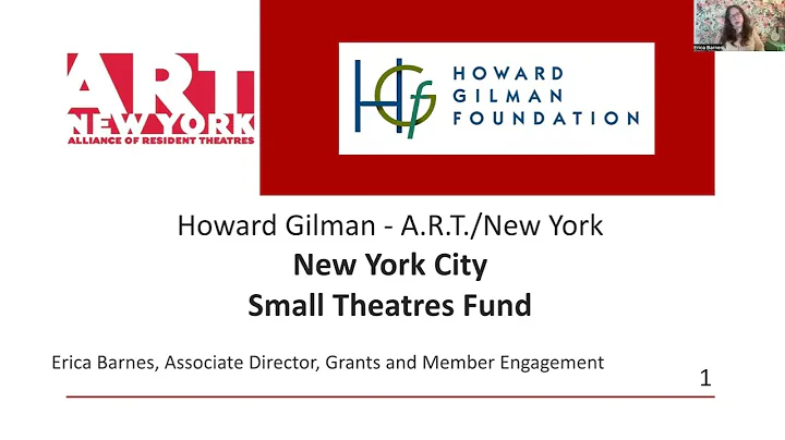 Small Theatres Fund Grant Application Info Session — Fall 2025 — Presented by Erica Wray Barnes