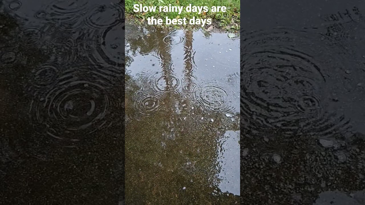 sloooow rain drops on rainy day 