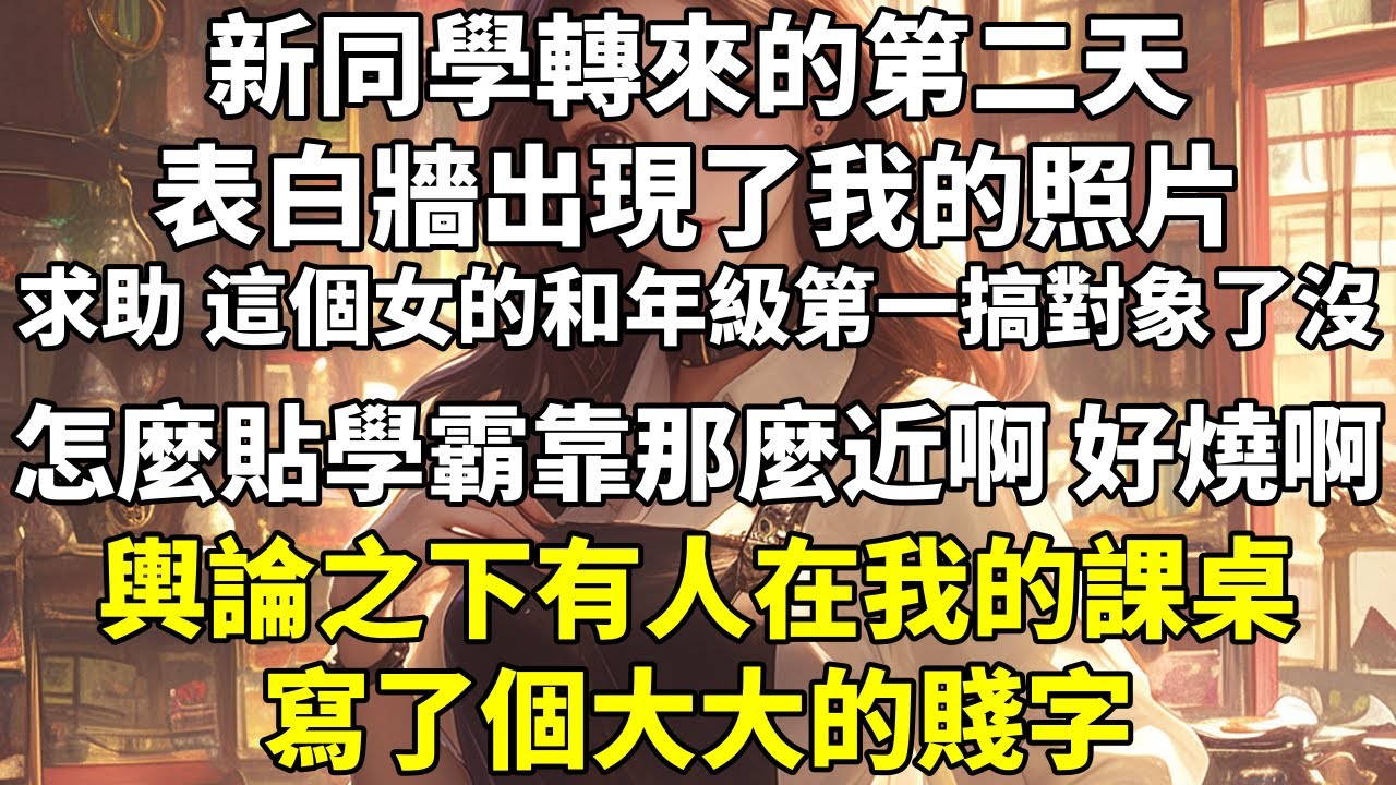 新同學轉來的第二天。   表白牆出現了我的照片。 【求助，這個女的和年級第一搞對象了沒？怎麼貼學霸靠那麼近啊，好燒啊。】 輿論之下。有人在我的課桌寫了個大大的賤字。 找不到人。