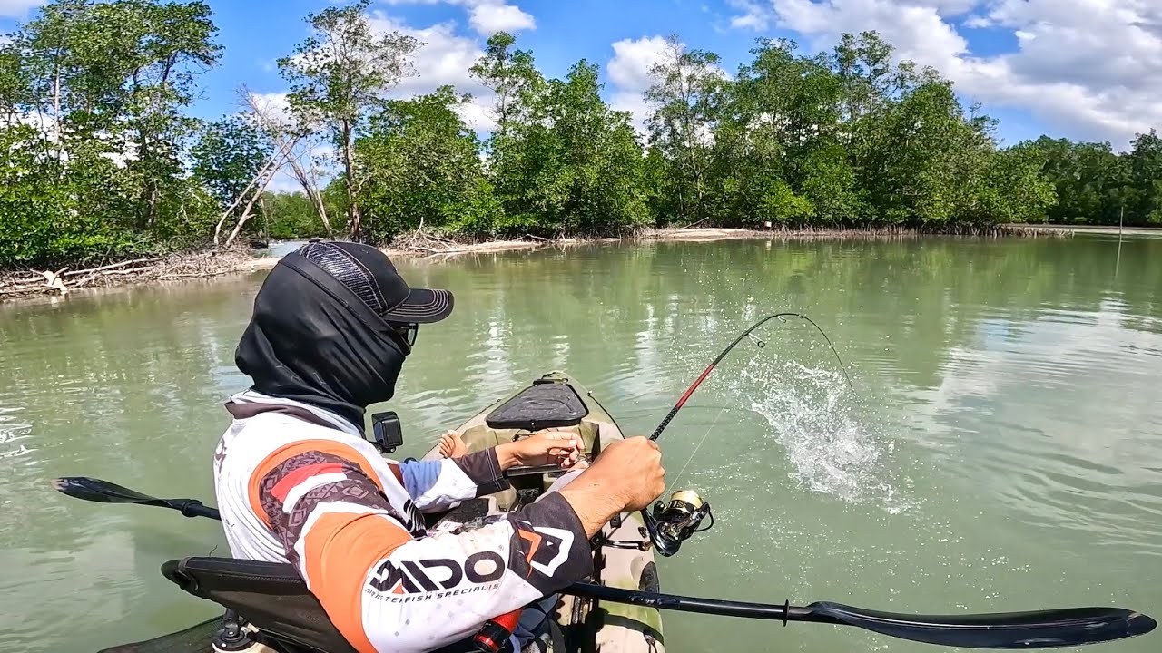 KITA TES JORAN DAIDO EMPEROR GEN 3 CASTING KAKAP BAKAU DI MUARA SUNGAI INI ... KAYAK FISHING