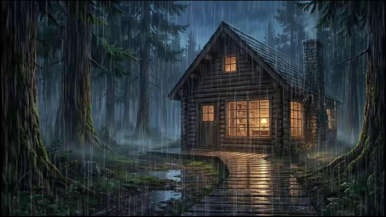 Forest Cabin After Rain 🌧 | Gentle Rain Sounds for Deep Sleep and Calm, Peaceful Rainy Nights