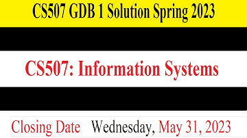 CS507 GDB NO 1 | CS507 GDB 1 Solution Spring 2023 | CS507 GDB 1 Solution