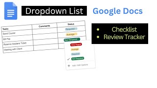 How to make Dropdown List, Checklist in Google Docs || Review tracker in Google Docs