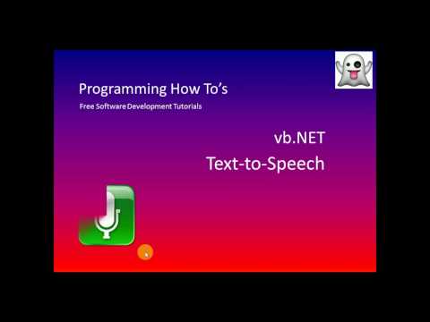 How to make Text-to-Speech in Visual Studio 2010, 12, 13