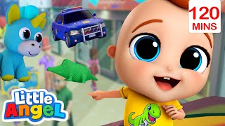 Mall Safety and Shop Toy Play! | Songs for Kids! | Little Angel | Moonbug Kids - Girl Power! 🌸🌺🌸