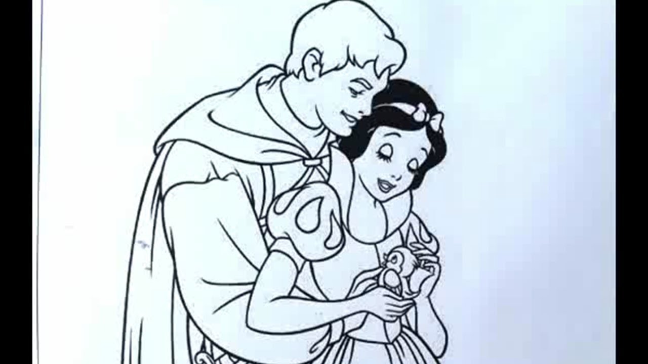 Coloring Princess Snow White And Prince Disney Page For kids