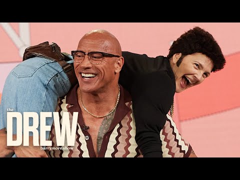Dwayne "The Rock" Johnson Does Squats with Drew Barrymore on His Back | The Drew Barrymore Show