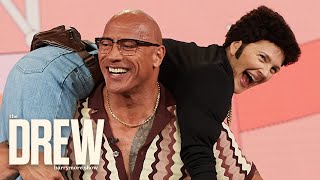 Dwayne 'The Rock' Johnson Does Squats with Drew Barrymore on His Back | The Drew Barrymore Show