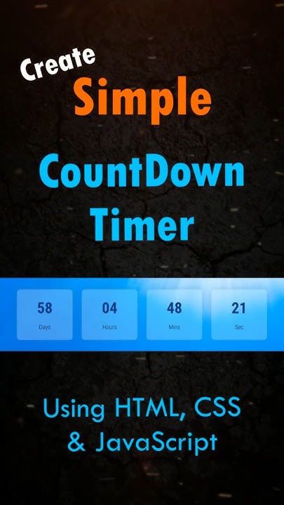 Simple Countdown Timer using HTML, CSS & JavaScript | short - YouTube