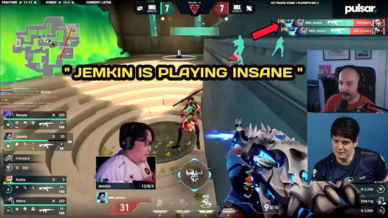 Streamers Reacts  to RRQ Jemkin insane 4K vs DRX