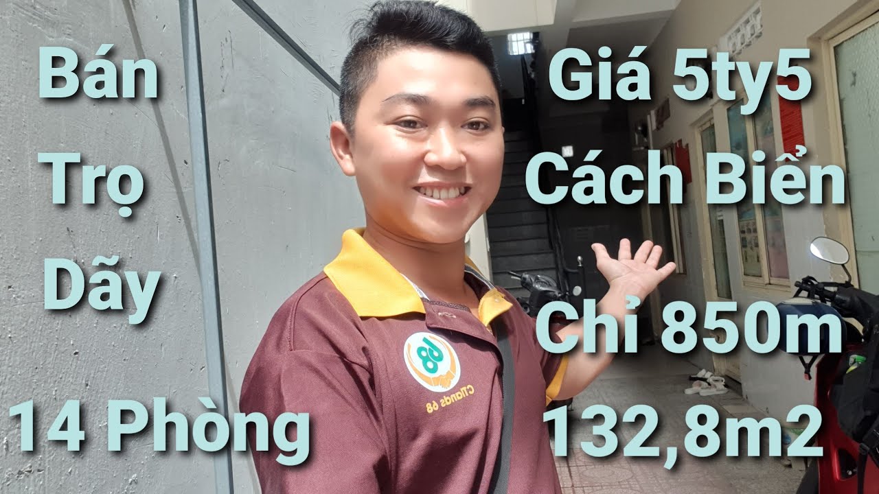 Bán Dãy Trọ 14 Phòng, 132,8m2, Cách Biển 850m, Giá 5ty500tr - YouTube