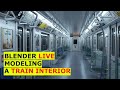 Modeling a train interior - Blender modeling live stream